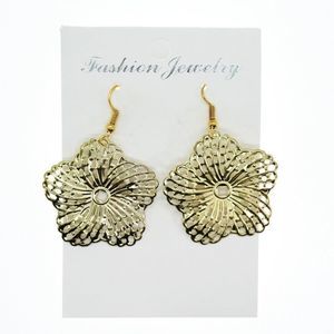 Gold Color Plated Aluminum Bloom Earrings